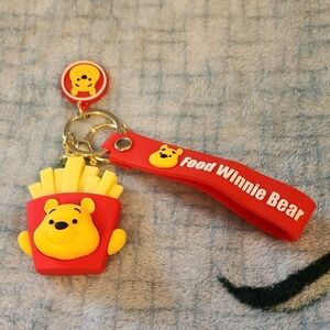 Winnie Bear French Fry Bag Keychain Red and Yellow